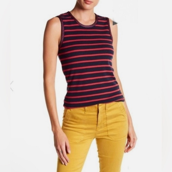 J. Crew Tops - J.Crew Metallic-Trim Striped Shell XS